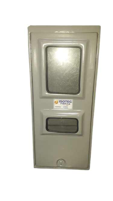Foto de uma caixa modelo hibrida padrão CPFL, cor cinza