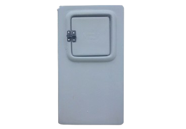 Foto de uma caixa modelo residencial tipo 4, feita em fibra de vidro. A caixa residencial é para disjuntores